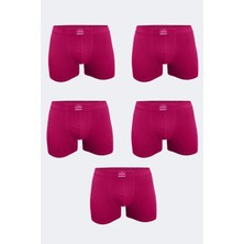 Malabadi Erkek Bordo 5 Li Pamuk Elastan Boxer 5M074
