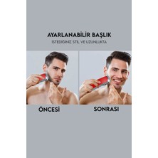 Dp-02 3 Başlıklı Saç-Sakal Tıraş Makinesi Kırmızı Dempower