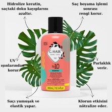 Ghair G.hair Top 10 Şampuan 300 ml + Top 10 Saç Kremi  300ML + 3 Adet Relaxa Fios Anında Etkili Saç Bakım Ampülü