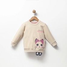 Jol Baby Jolbaby Kedicik Detaylı Kız Çocuk Sweatshirt Bluz