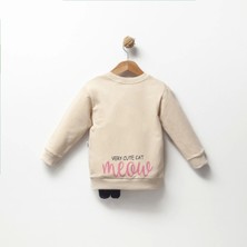 Jol Baby Jolbaby Kedicik Detaylı Kız Çocuk Sweatshirt Bluz