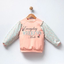 Jol Baby Jolbaby Fırfır Detaylı Baskılı Kız Çocuk Sweatshirt Bluz