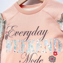 Jol Baby Jolbaby Fırfır Detaylı Baskılı Kız Çocuk Sweatshirt Bluz