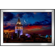 DB Sanat Galata Kulesi ve Gece Motifli Kanvas Tablo