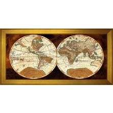 DB Sanat Harita Temalı Kanvas Tablo