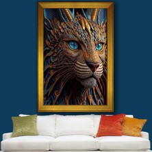 DB Sanat King Of The Cats Gold Çerçeveli Tablo