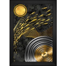 DB Sanat Balıklar ve Soyut Şekiller Motifli Kanvas Tablo