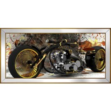 DB Sanat Özel Tasarım Chopper Motorsiklet Motifli Kanvas Tablo