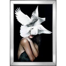 DB Sanat Güvercin ve Kadın Motifli Kanvas Tablo