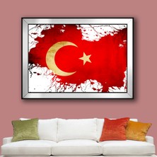 DB Sanat Türkiye Bayrağı Çerçeveli Tablo