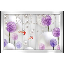 DB Sanat Kırmızı Kuşlar ve Soyut Şekiller Motifli Kanvas Tablo