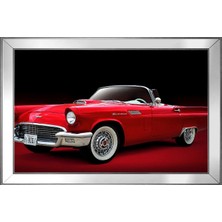 DB Sanat Kırmızı 1957 Ford Thunderbird Klasik Araba-1 Motifli Kanvas Tablo