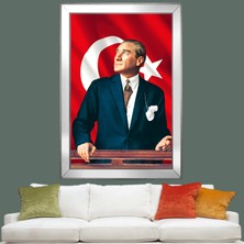 DB Sanat Türk Bayrağı Önünde Atatürk Tablo