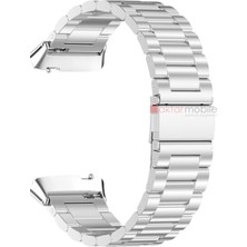 AktarMobile Redmi Watch 3 Active Uyumlu Metal Kordon Baklalı Model Paslanmaz Çelik Kayış Özel Pim Tasarımı