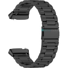 AktarMobile Redmi Watch 3 Active Uyumlu Metal Kordon Baklalı Model Paslanmaz Çelik Kayış Özel Pim Tasarımı