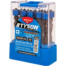 Tyson PH2X65 mm S2 Çeliği Çift Yönlü Mıknatıs Uçlu Bits Uç