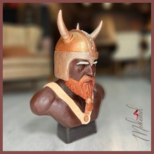 Mukemel El yapımı Viking savaşçısı Ragnar büstü –benzersiz heykel, şık bir parça –Mükemel orijinal tasarım