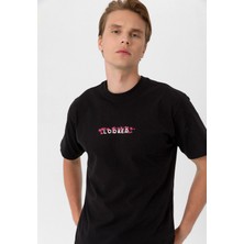Looker Erkek Baskılı Oversize T-Shirt