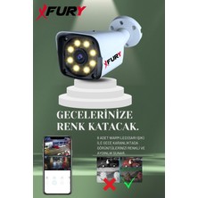 FURY 5mp 3.6mm Lensli 1080p 2mp Full Color Görüntü 8 Warm Led Gece Görüşlü Full Hd Güvenlik Kamerası