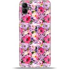 Cupcase Samsung Galaxy A04 Kılıf Esnek Silikon Kamera Koruma 4K Desenli Özel Tasarım - Çiçek Boyama