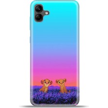 Cupcase Samsung Galaxy A04 Kılıf Esnek Silikon Kamera Koruma 4K Desenli Özel Tasarım - Juniour Aslanlar