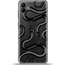 Cupcase Samsung Galaxy A04 Kılıf Esnek Silikon Kamera Koruma 4K Desenli Özel Tasarım - Kingsnake