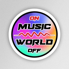 Sb Store Music On World Off Rock Müzik Rock'n Roll Sticker Etiket