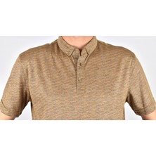 Raymons 1370 Yaka Düğmeli Desenli Tişört/hardal/l