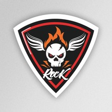 Sb Store Skull Rock Müzik Rock'n Roll Sticker Etiket