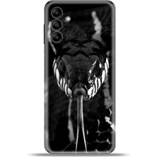 Cupcase Samsung Galaxy A04S Kılıf Esnek Silikon Kamera Koruma 4K Desenli Özel Tasarım - Mamba Yilan