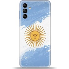 Cupcase Samsung Galaxy A04S Kılıf Esnek Silikon Kamera Koruma 4K Desenli Özel Tasarım - Arjantin