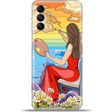 Cupcase Samsung Galaxy A04S Kılıf Esnek Silikon Kamera Koruma 4K Desenli Özel Tasarım - Ressam