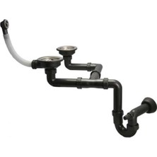 Teka 50000132 Eviye Sifon Takımı Taşımlı 1,5 Gözlü, 2 x 3½" Yt