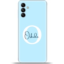 Cupcase Samsung Galaxy A04S Kılıf Silikon Esnek Kamera Koruma Kişiye Özel Isim Harf Zao Mavi - O