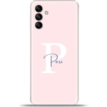 Cupcase Samsung Galaxy A04S Kılıf Silikon Esnek Kamera Koruma Kişiye Özel Isim Harf Zao Pembe - P