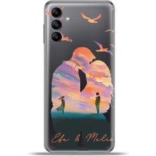 Cupcase Samsung Galaxy A04S Kılıf Silikon Esnek Kamera Koruma Kişiye Özel Isim - Sevgili Çift