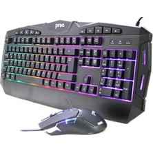 Preo KMG01 Rgb Aydınlatma Kablolu Gaming Oyuncu Klavye Mouse Set