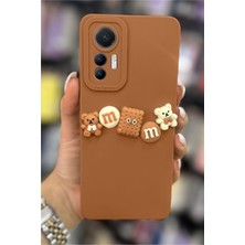 Deilmi Xiaomi Mi 12 Lite Uyumlu Kamera Korumalı Soft Dokulu 3D Ayıcık ve Bisküvi Kılıf Bear Kapak