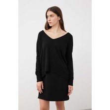 ROMAN V Yaka Basic Triko Siyah K2471021_001