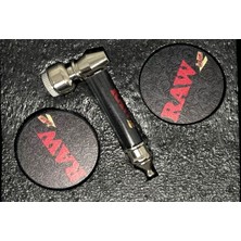 Raw  2 Parça Sigara Pipe+Grinder Smoking Set