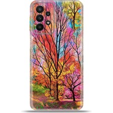 Cupcase Samsung Galaxy A23 Kılıf Esnek Silikon Kamera Koruma 4K Desenli Özel Tasarım - Renkli Ilkbahar