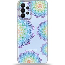 Cupcase Samsung Galaxy A23 Kılıf Esnek Silikon Kamera Koruma 4K Desenli Özel Tasarım - Rainbow Mandala