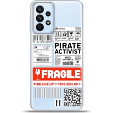 Cupcase Samsung Galaxy A23 Kılıf Esnek Silikon Kamera Koruma 4K Desenli Özel Tasarım - Fragile