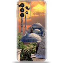 Cupcase Samsung Galaxy A23 Kılıf Esnek Silikon Kamera Koruma 4K Desenli Özel Tasarım - Kızıl Istanbul