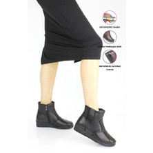 Forelli Kadın Bağcıksız Fermuarlı Hakiki Deri Ortopedik Kaymaz Taban Günlük Bot F24/B25157