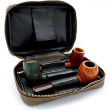 Peterson Rattray's Peat Pipe Bag 2 Kahve Deri Pipo Çantası