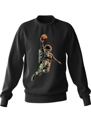 Ada Bebek Çocuk Oversize Smaçör Astronot Baskılı Çocuk Sweatshirt