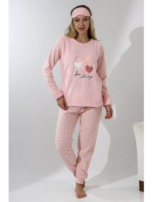 Wordex Fawn 5003 Peluş Welsoft Polar Kışlık Yumoş Kadın Pijama Takımı