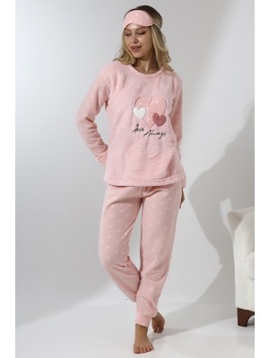 Wordex Fawn 5003 Peluş Welsoft Polar Kışlık Yumoş Kadın Pijama Takımı