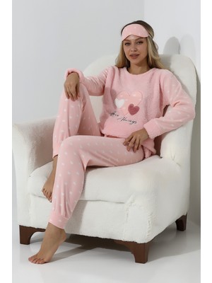 Wordex Fawn 5003 Peluş Welsoft Polar Kışlık Yumoş Kadın Pijama Takımı